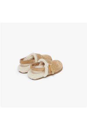 sabot in pelle marrone FENDI KIDS | JMR449TK6F1OOW